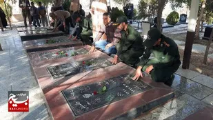 مزار شهدای ساروق غبارروبی و عطرافشانی شد
