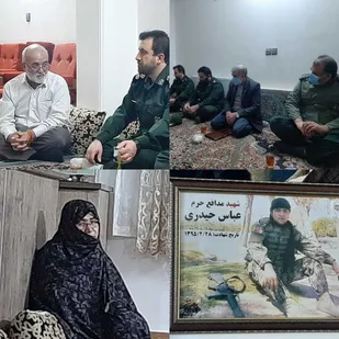 دیدار فرمانده سپاه پیشوا با خانواده شهید مدافع حرم عباس حیدری