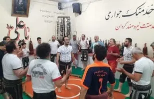 حال و هوای ورزش باستانی در مدارس پیشوا / زنگ ورزش باستانی در صبحگاه مدارس پیشوا