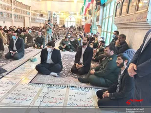غبارروبی و عطرافشانی مزار شهدای امامزاده ابراهیم قم در هفته بسیج