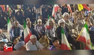 طنین یا لثارات الخامنه&zwnj;ای مردم بندرهندیجان دراجتماع حماسی موج ۱۶۲
