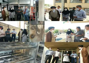بازدید سرزده امام جمعه دهلران ازمحل آتش سوزی مخابرات شهرستان