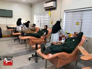 حضور پایوران و سربازان سپاه ناحیه بابل در سازمان انتقال خون بابل