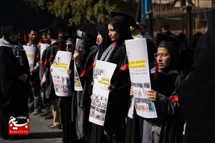 اجتماع بزرگ دانشجویان انقلابی مشهد به مناسبت سالگرد عملیات طوفان الاقصی