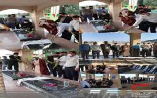 غبارروبی و عطر افشانی گلزار شهدا در دهستان دادین و بخش بالاده استان فارس