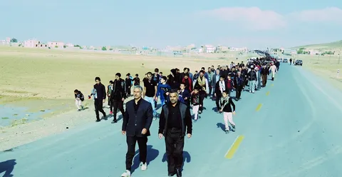 پیاده روی جاماندگان اربعین حسینی شهرستان کمیجان