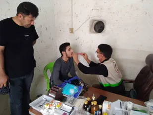 خدمت جهادی بسیج جامعه پزشکی استان زنجان به زائران اربعین +تصاویر