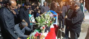 حضور بسیجیان بخش قارون دزپارت بر مزار شهید نبی&zwnj;الله حسینی&zwnj;خواه در شب شهادت