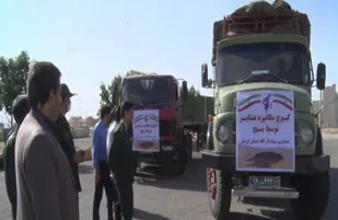 انتقال  دام در عملیات کوچ مکانیزه عشایر کرمان