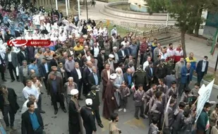 حضور پر شور مردم آرادان در راهپیمایی ۱۳ آبان