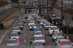 راهپیمایی خودرویی زنجانی&zwnj;ها در ۲۲ بهمن