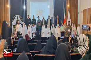 برگزاری مراسم عقد ۸ زوج جانفدا در کتابخانه عمومی توحید سامن