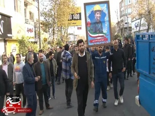 تشییع پیکر شهید خدمت در قائم شهر