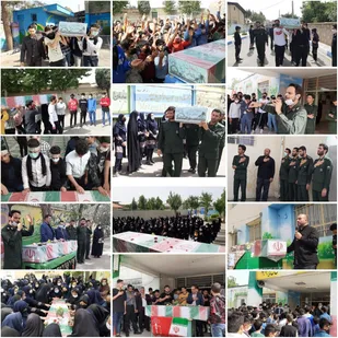 مراسم وداع با پیکر مطهر شهید گمنام در مدارس پیشوا / استقبال باشکوه دانش آموزان از شهیدگمنام