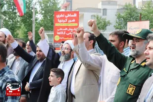 راهپیمایی مردم ولایتمدار نظرآباد در حمایت از تنبیه رژیم جعلی صهیونیستی +تصاویر