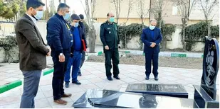 ادای احترام بخشدارقلعه نو به شهدای مدافع حرم روستای طالب آباد