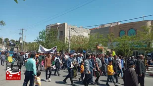 بردسکن یکپارچه و پرشور صحنه همدلی با فلسطین شد+تصاویر و فیلم