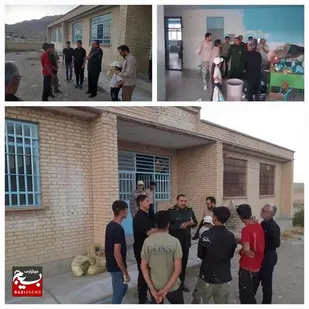 حضور فرمانده ناحیه مقاومت بسیج  سملقان در جمع بسیجیان جهادی حوزه امام علی(ع) شهرستان که در حال بهسازی و رنگ آمیزی مدرسه راهنمایی ۱۵ خرداد روستای چمن بید هستند