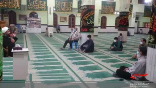 مراسم شب شهادت امام جواد علیه السلام با رعایت پروتکل های بهداشتی در مسجد توحید برگزار گردید