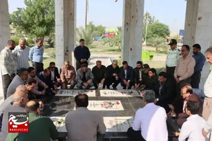 آیین عطرافشانی و غبارروبی گلزار شهدای گمنام شهرستان شادگان برگزار شد