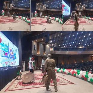 نمایش به دنبال فرمانده با موضوع دفاع مقدس و اینجا تا ابدیت با موضوعات اجتماعی روز در سالن نژاد فلاح کرج اجرا شد.