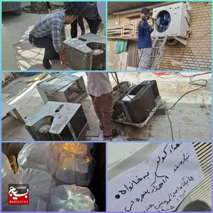اهداء کولر به نیازمند و شسشوی کولر&zwnj;های حسینیه در بندرهندیجان