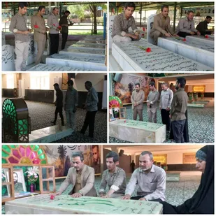 غبارروبی گلزارشهدای مدافع حرم و شهید سردار علی هاشمی در هفته عقیدتی سیاسی