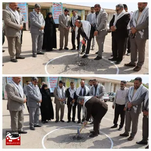 کلنگ ساخت آموزشگاه ۱۲ کلاسه شهید بهنام محمدی در خرمشهر  به زمین زده شد