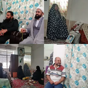 دیدار مسئول دفتر نمایندگی ولی فقیه و جانشین سپاه پیشوا با خانواده شهید علیکاهی در روستای عسگرآباد