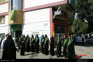 استقبال خادمیاران رضوی از خدام و پرچم متبرک امام رضا(ع)