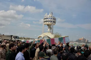 مراسم استقبال از 2 شهید گمنام دفاع مقدس در گرگان
