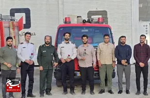 تجلیل بسیجیان همدانی از آتش&zwnj;نشانان