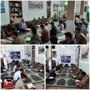 برگزاری محفل انس با قرآن کریم همزمان با هفته دفاع مقدس در روستای تیمورآباد هامون