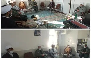 دیدار فرمانده و مسئولین سپاه ناحیه بردسکن با مدیر حوزه علمیه امام صادق(ع) این شهرستان