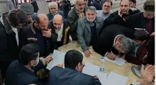 برپایی میز خدمت در مصلی آستان حضرت عبدالعظیم(ع)