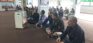 برگزاری مراسم صبحگاه در معدن اصلی کوهبنان