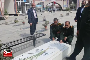 تجدید میثاق فرمانده جدید سپاه کربلا با شهدای بهشهر