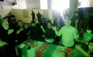 وداع با پیکر مطهر شهیدگمنام در محله شهیدان بختیاری پیشوا