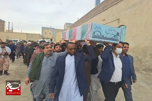 مراسم تشییع شهدای گمنام در شهرستان ایرانشهر