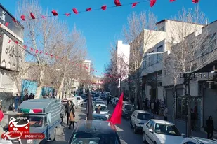 برگزاری رژه خودرویی به مناسبت شهادت سیدالشهدا ایران در اسدآباد