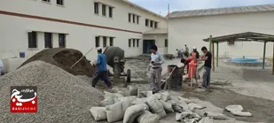 بازسازی و مرمت زمین صبحگاه مدرسه پایگاه هوایی