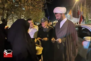 حضور سردار طلایی&zwnj;نیک در تجمع شبانه مردم شهرستان بهار