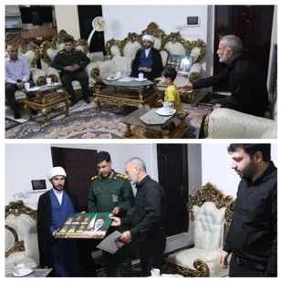 دیدارجانشین فرماندهی و مسئول دفتر نمایندگی ولی فقیه ناحیه مقاومت بسیج سپاه بستک باخانواده شهیدنصوری