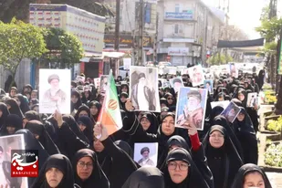 برپایی دسته عزاداری  در پی شهادت قائد امت،امام خامنه ای ( قدس سره) در لنگرود