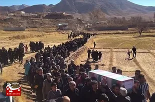 تشییع پیکر یک شهید در روستایی که شهید نداشت
