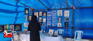 غرفه صنایع دستی معلولان توانمند در شهرستان گناوه استان بوشهر