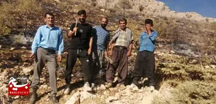 خاموش کردن آتش در جنگلهای روستای گندمکار
