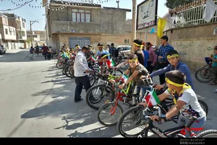 رژه دوچرخه&zwnj;سواران پایگاه شهید &laquo;حصارخانی&raquo; همدان