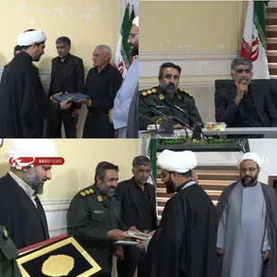 مراسم تکریم و معارفه مسئول دفتر نمایندگی ولی فقیه ناحیه بسیج سپاه شهرستان حاجی آبادبرگزا شد