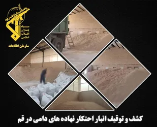 کشف انبار احتکار نهاده&zwnj;های دامی در قم